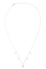 Lnb413 -  Key Lock Zirconia Dainty Chain Necklace
