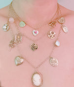Vintage Rose Charm Layered Necklace – Romantic Multi-Strand Chain With Antique