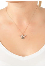Honey Bee Pendant Necklace Silver